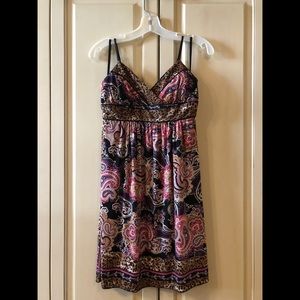 Ruby Rox Dress, Size Medium, Black Floral Cheetah